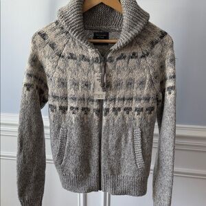 Abercrombie & Fitch A&F Fairisle Full Zip Cardigan Sweater M Medium NWT NEW